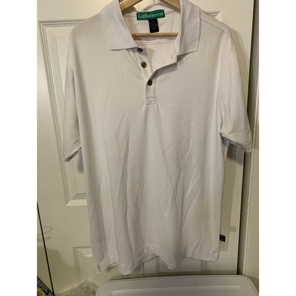 POLO GOLF SHIRT by‎ GOLFKNICKER.COM MEN'S Sz L White Pro Celebrity - Picture 3 of 8